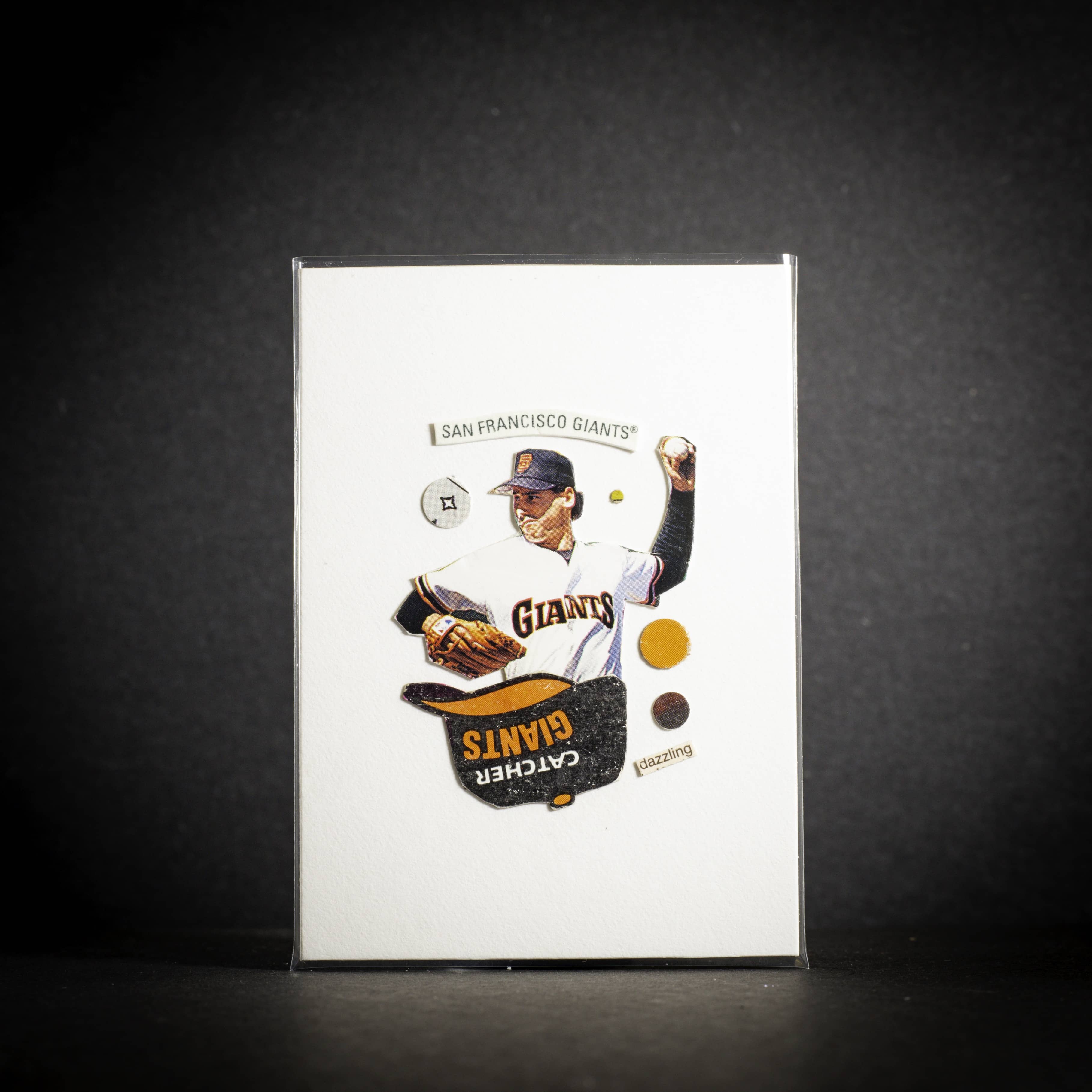 Baseball trading card of a San Francisco Giants player on a white background